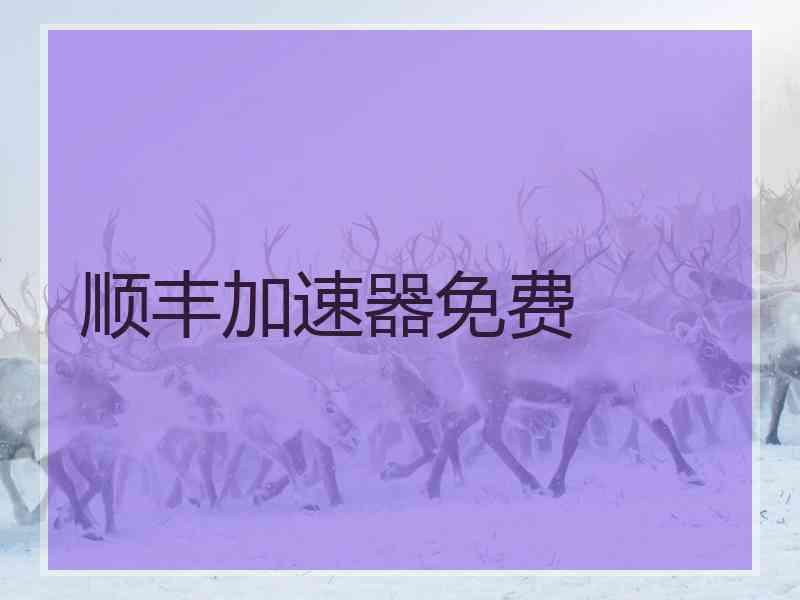 顺丰加速器免费