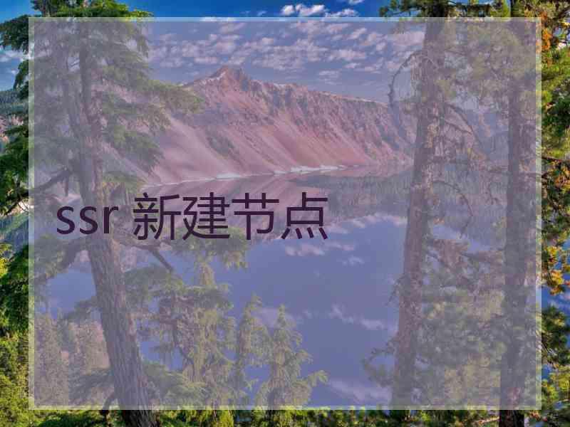 ssr 新建节点