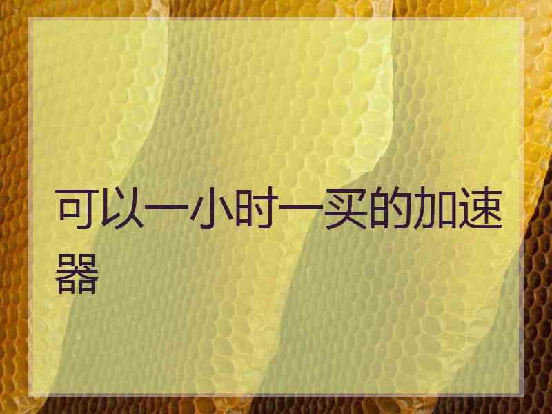 可以一小时一买的加速器