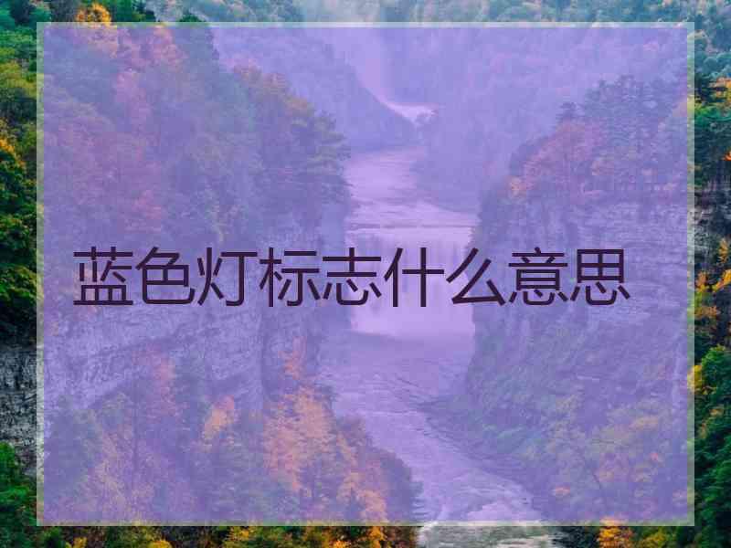 蓝色灯标志什么意思