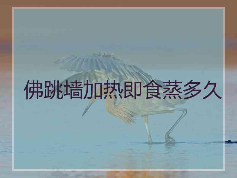 佛跳墙加热即食蒸多久
