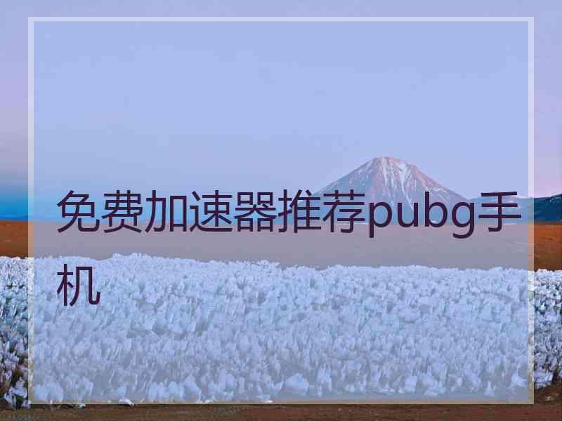免费加速器推荐pubg手机