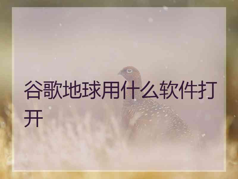 谷歌地球用什么软件打开