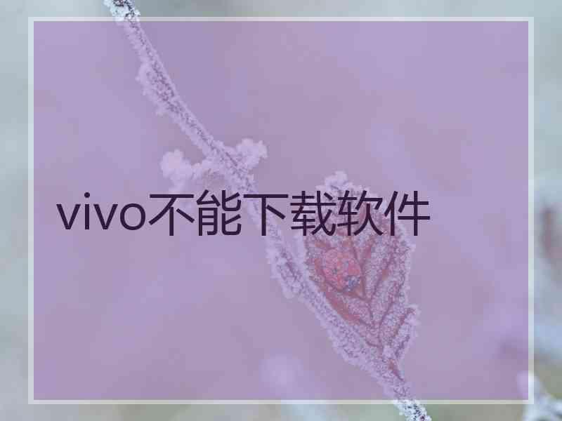 vivo不能下载软件