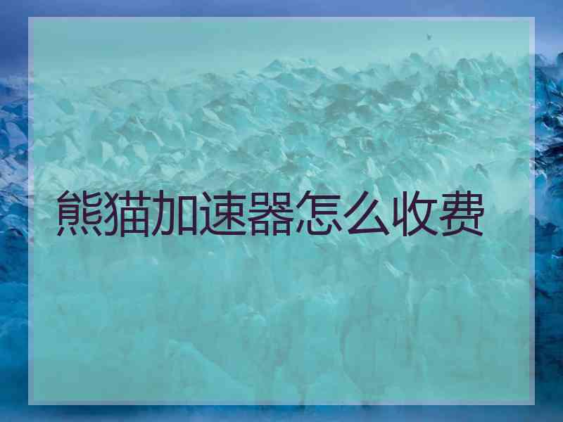 熊猫加速器怎么收费