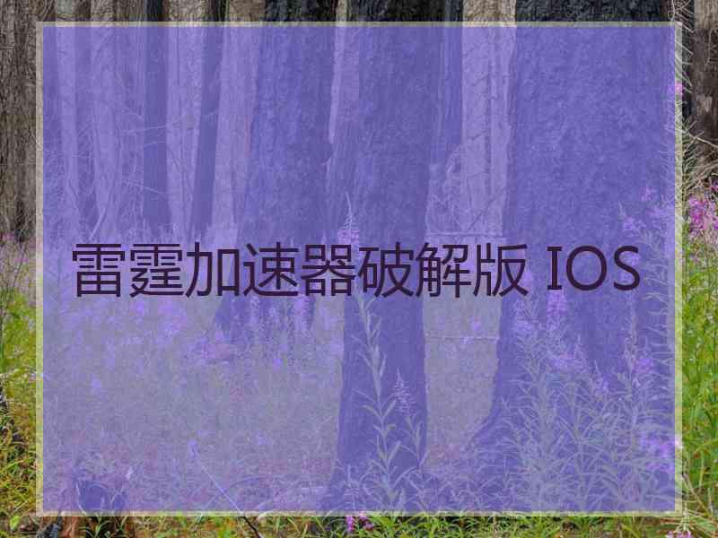 雷霆加速器破解版 IOS