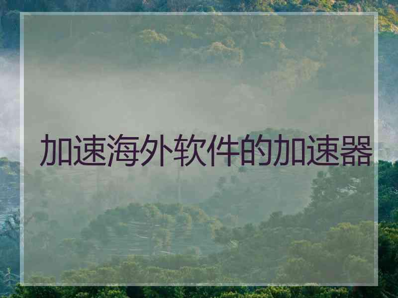 加速海外软件的加速器