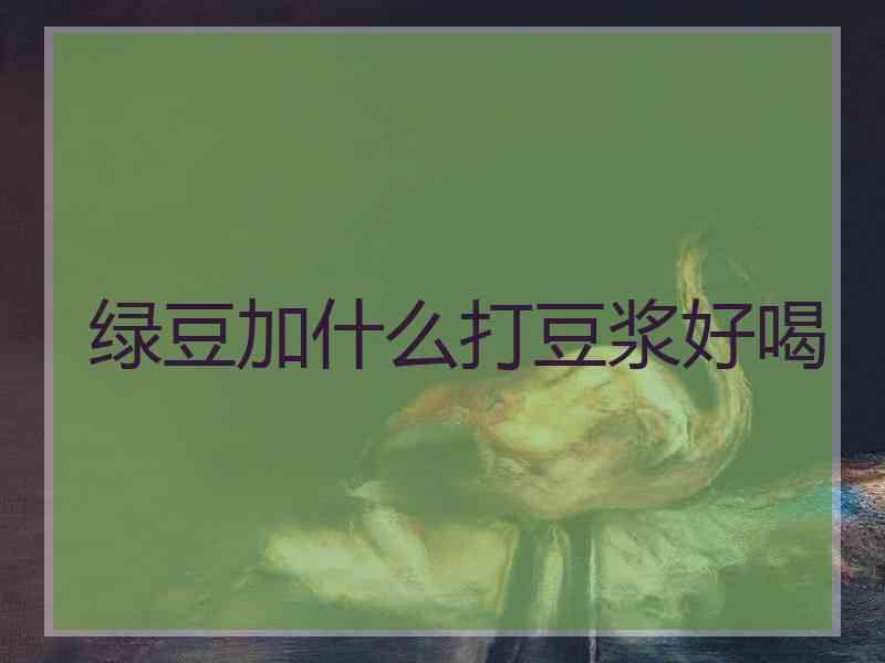 绿豆加什么打豆浆好喝