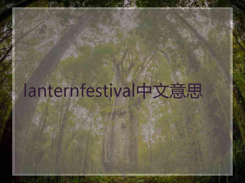 lanternfestival中文意思
