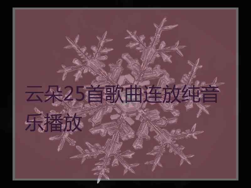 云朵25首歌曲连放纯音乐播放