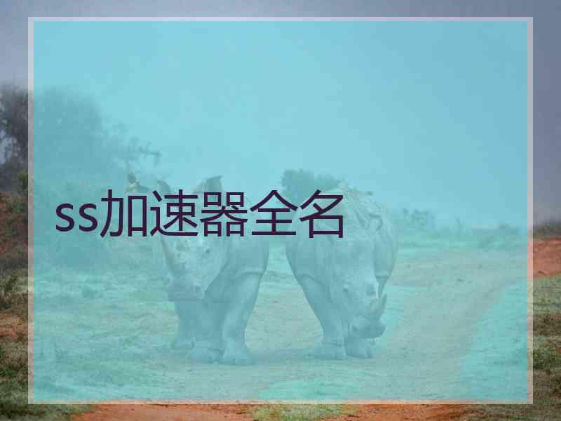 ss加速器全名