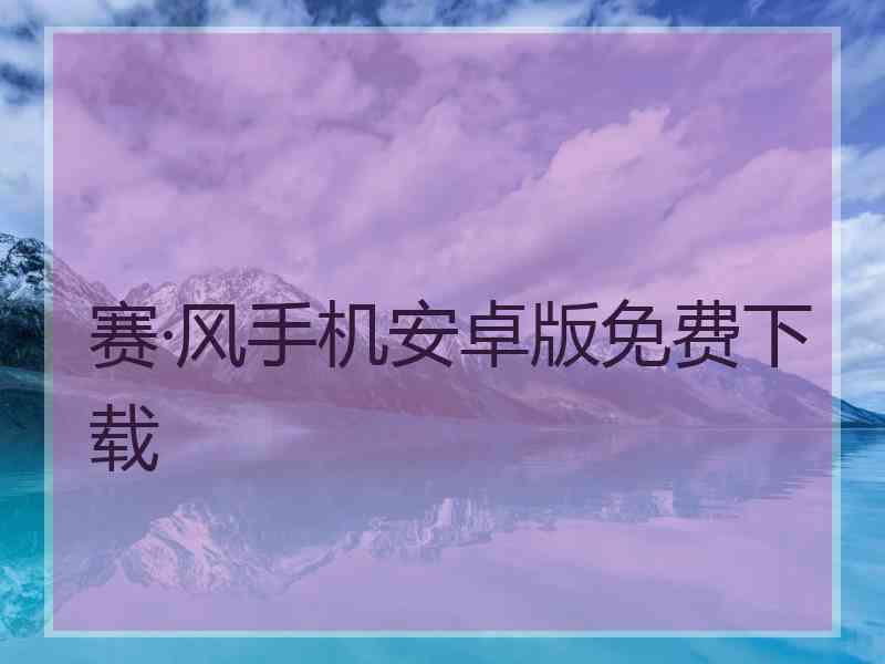 赛·风手机安卓版免费下载