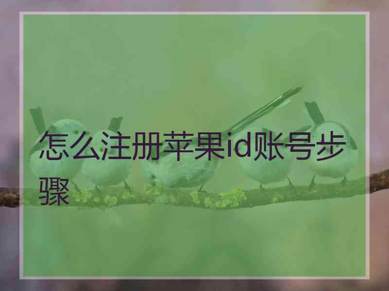 怎么注册苹果id账号步骤