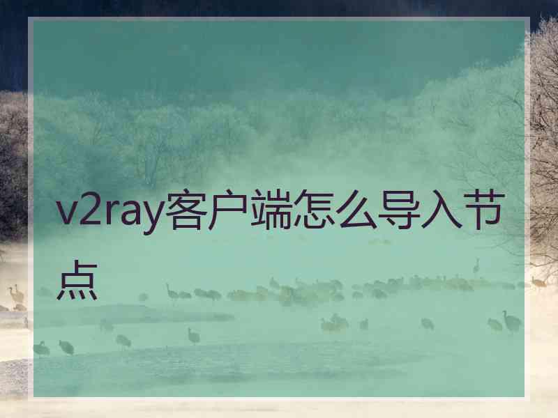 v2ray客户端怎么导入节点