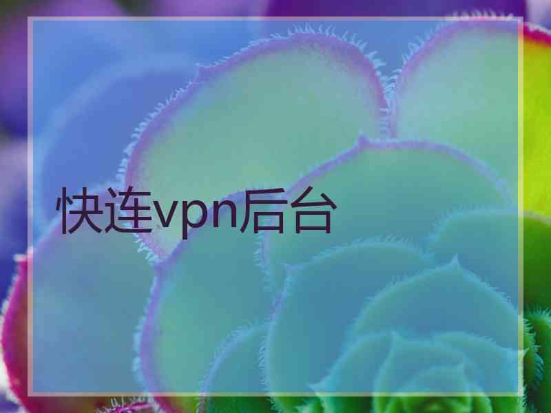 快连vpn后台