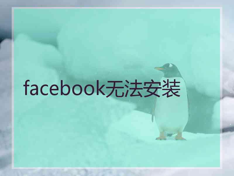 facebook无法安装