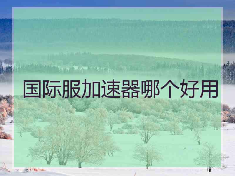 国际服加速器哪个好用