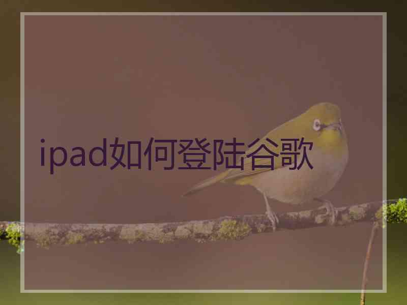 ipad如何登陆谷歌