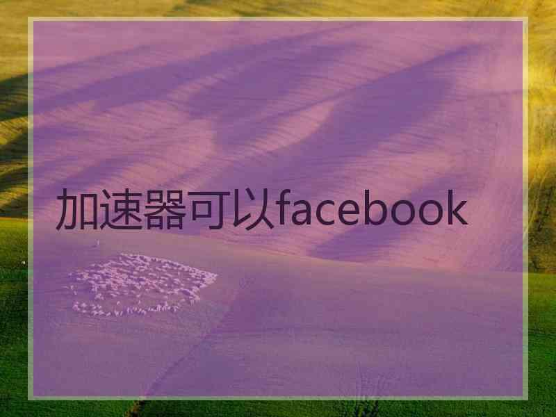 加速器可以facebook