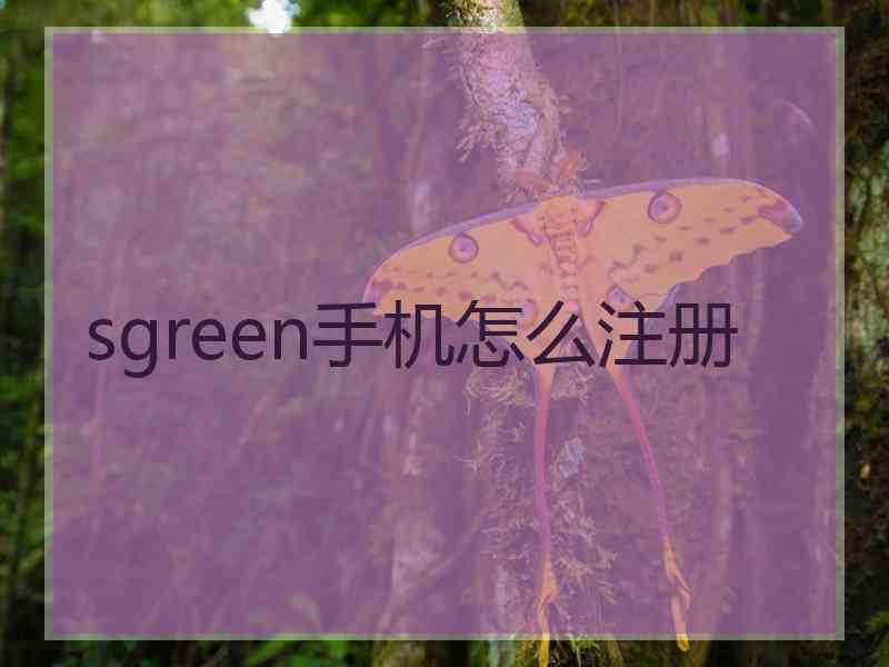sgreen手机怎么注册