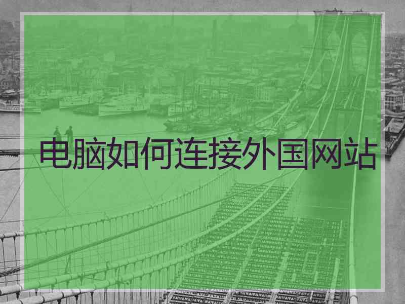 电脑如何连接外国网站