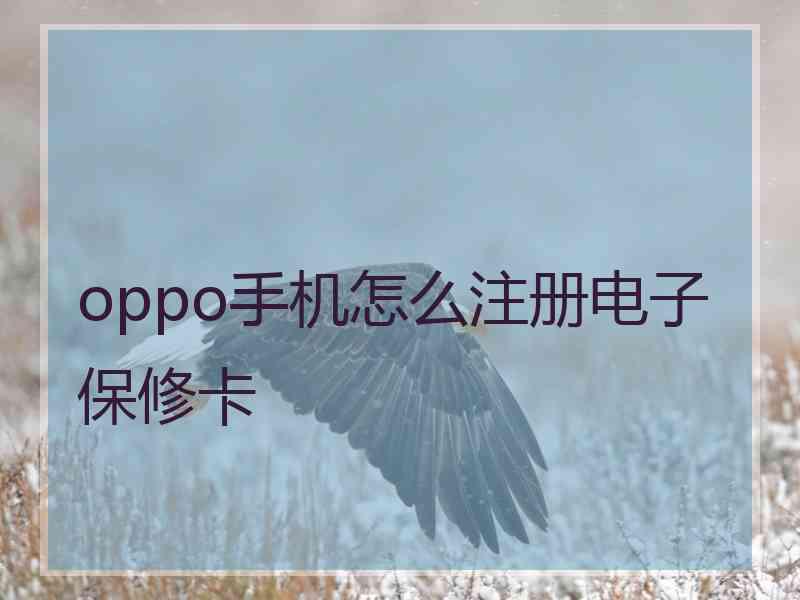 oppo手机怎么注册电子保修卡
