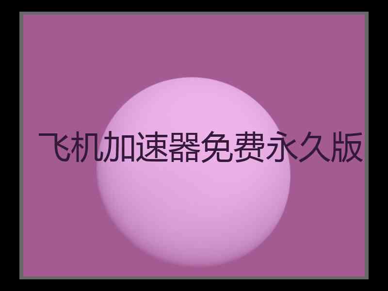 飞机加速器免费永久版
