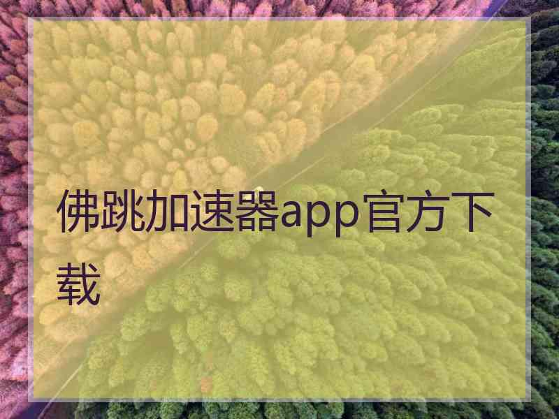 佛跳加速器app官方下载
