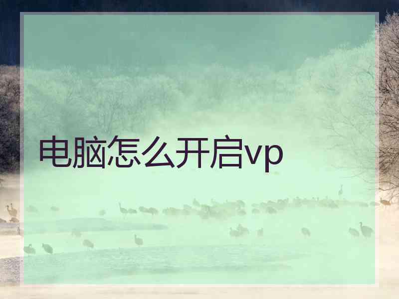 电脑怎么开启vp
