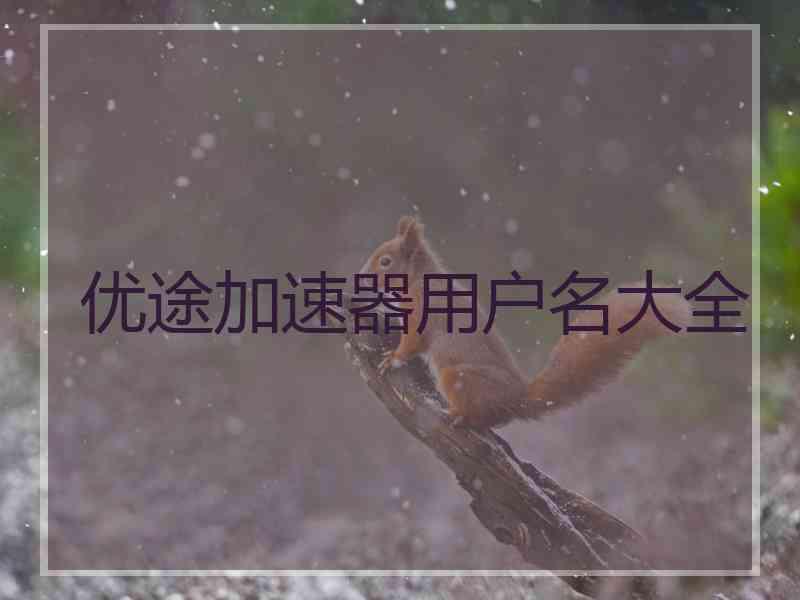 优途加速器用户名大全