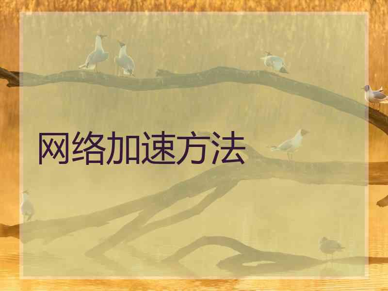 网络加速方法