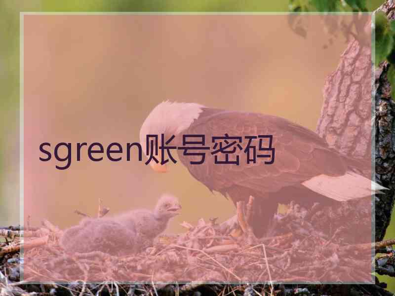 sgreen账号密码