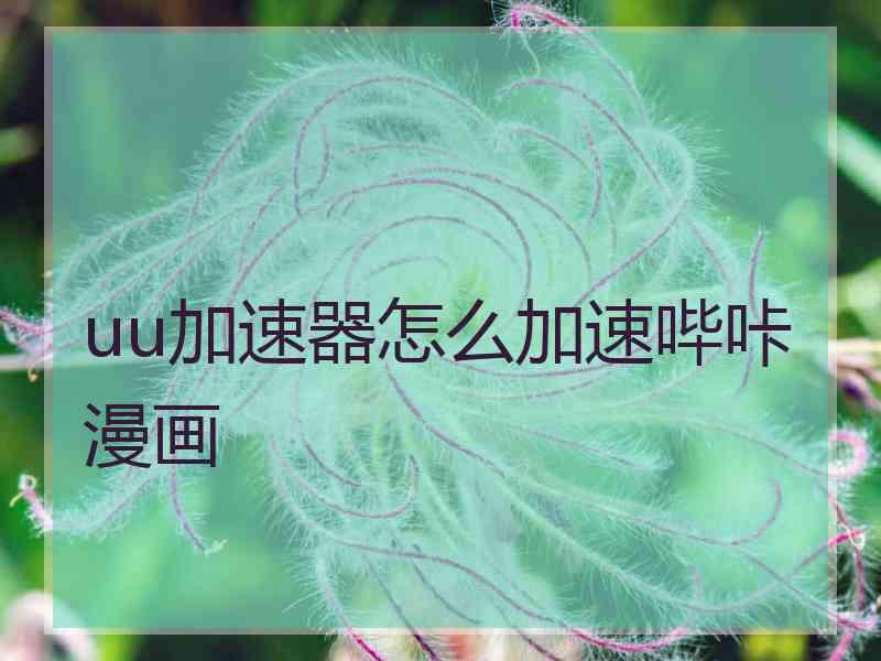 uu加速器怎么加速哔咔漫画