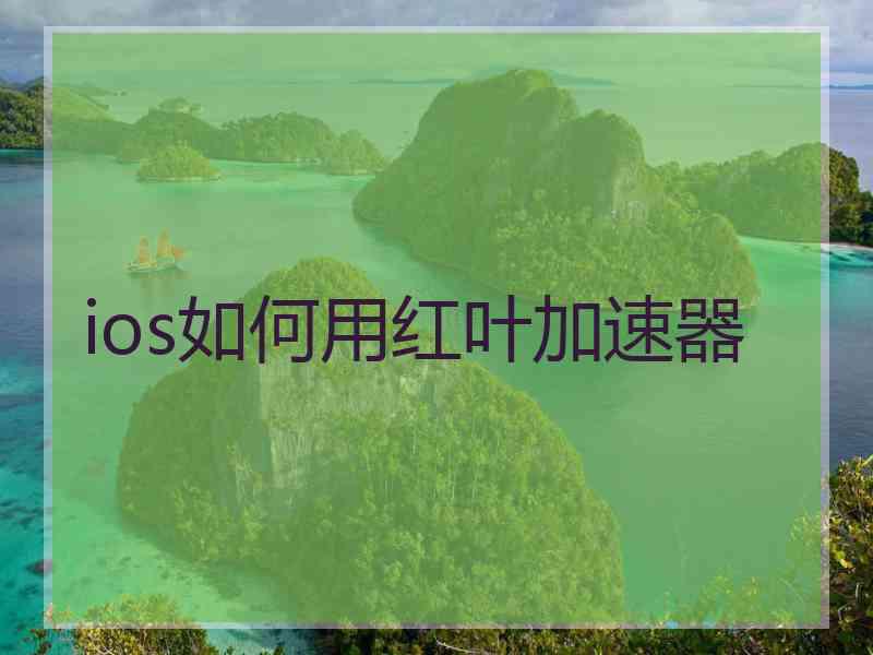 ios如何用红叶加速器