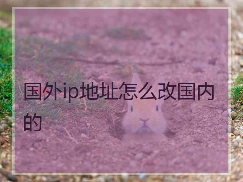 国外ip地址怎么改国内的