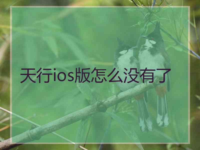 天行ios版怎么没有了