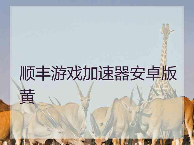 顺丰游戏加速器安卓版黄