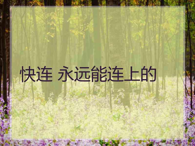 快连 永远能连上的