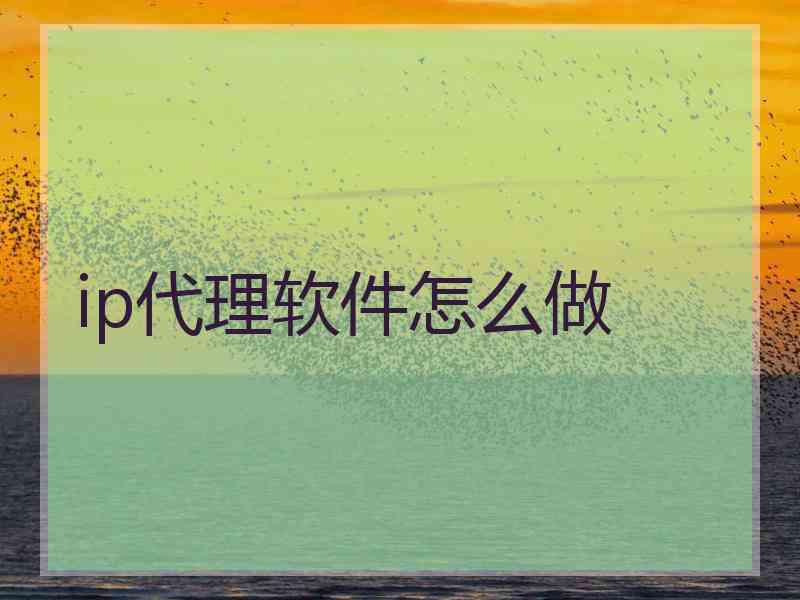 ip代理软件怎么做