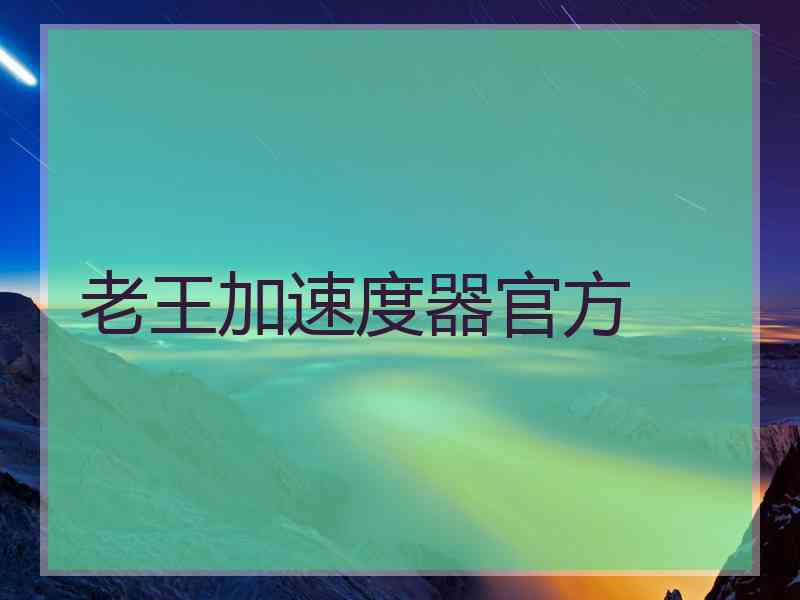 老王加速度器官方