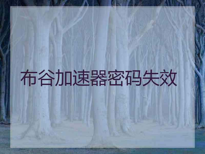 布谷加速器密码失效